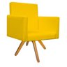 Kit 2 Poltronas Beatriz Base Giratória de Madeira Corano Amarelo - 2