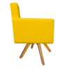 Kit 2 Poltronas Beatriz Base Giratória de Madeira Corano Amarelo - 4
