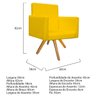 Kit 2 Poltronas Beatriz Base Giratória de Madeira Corano Amarelo - 5