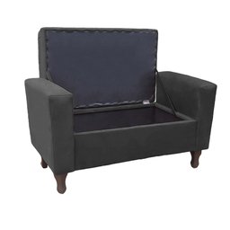 Recamier Bau Rico 160x Cama Queen Size Suede Grafite - Majú Decor - 3