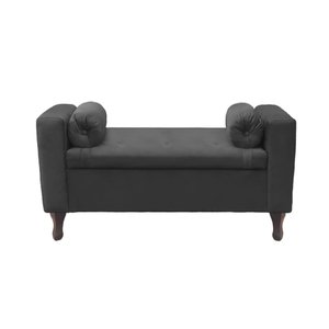 Recamier Bau Rico 160x Cama Queen Size Suede Grafite - Majú Decor