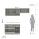 Ver imagem 6 de Cozinha Koya 3 Peças 200x214cm Armários Aéreos Balcão 2 Portas com Rodapé Verde 250033