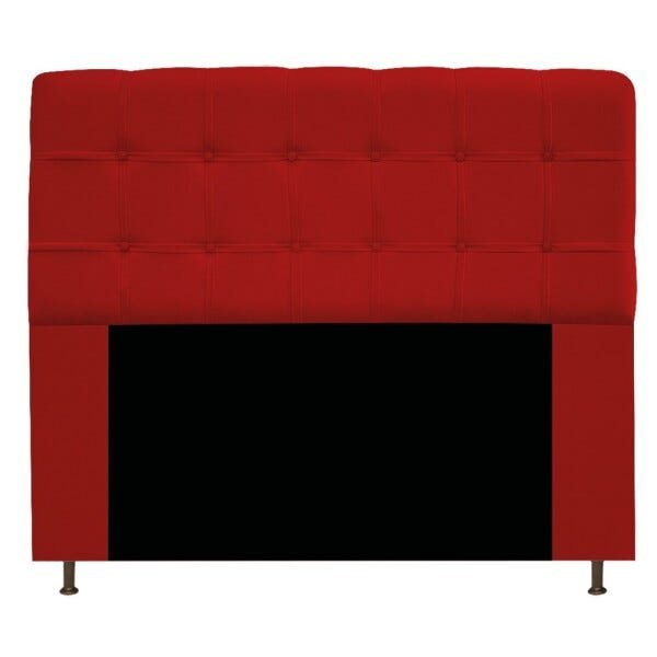 Cabeceira Estofada Mel 160 cm Queen Size Com Botonê Suede Vermelho - STS Móveis - 1