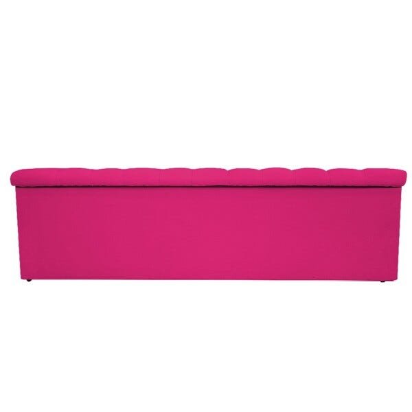 Calçadeira Baú Estofada Mel 195cm King Size com Capitonê Suede Pink - 3