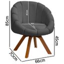 Ver imagem 4 de Kit Poltrona Decorativa Orgânica Flora Base Giratória com Puff Bouclê - Sofa Store:bouclê Cinza Graf