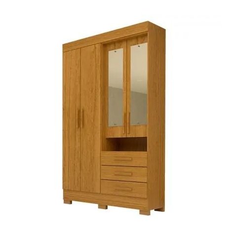 Guarda-Roupa 4 Portas 3 Gavetas com Espelho Debora Acp