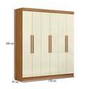Ver imagem 4 de Guarda-roupa Casal Monte 6 Portas 2 Gavetas 100% Mdf Cinamomo/off White - Pnr Móveis