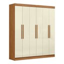 Ver imagem 3 de Guarda-roupa Casal Monte 6 Portas 2 Gavetas 100% Mdf Cinamomo/off White - Pnr Móveis