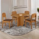 Ver imagem 1 de Conjunto Mesa de Jantar 120cm com 4 Cadeiras 100% MDF Multimóveis Crrft-CON042 Madeirado/Marrom
