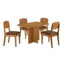 Ver imagem 2 de Conjunto Mesa de Jantar 120cm com 4 Cadeiras 100% MDF Multimóveis Crrft-CON042 Madeirado/Marrom