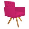 Poltrona Fernanda Base Giratória de Madeira Suede Pink - STS Móveis - 2