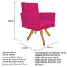 Poltrona Fernanda Base Giratória de Madeira Suede Pink - STS Móveis - 4
