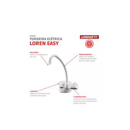 Torneira Elétrica Lorenzetti Easy Parede 4t Água Quente:127v 4800w - 5