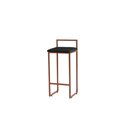 Ver imagem 1 de Banqueta Alta Decorativa Pietra em Suede com Armação Dourada - Preto