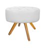 Kit 3 Puffs Fernanda Base Giratória de Madeira Suede Branco - Sts Móveis - 3