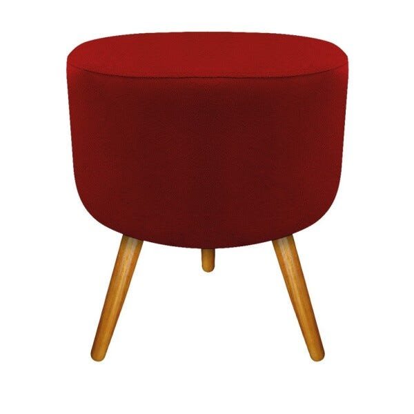 Puff Carol Palito Mel Suede Vermelho - Sts Móveis - 2