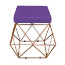 Ver imagem 3 de Kit 4 Puffs Quadrado Aramado Elsa Corano Roxo - Sts Móveis