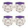 Kit 4 Puffs Quadrado Aramado Elsa Corano Roxo - Sts Móveis - 1