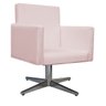 Kit 04 Poltronas Beatriz Base Giratória de Metal Corano Rosa Bebê - STS Móveis - 3