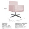 Kit 04 Poltronas Beatriz Base Giratória de Metal Corano Rosa Bebê - STS Móveis - 5