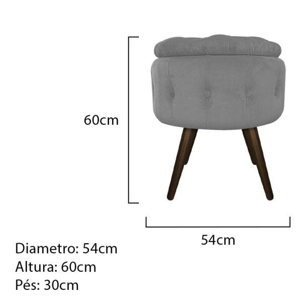 Kit 3 Puffs Londres Baú Palito Tabaco Suede Cinza - Sts Móveis - 5