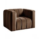 Ver imagem 1 de Poltrona Mona Veludo Encosto Alto Suporte 120kg Marrom Bella Decor