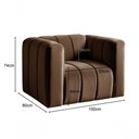 Ver imagem 3 de Poltrona Mona Veludo Encosto Alto Suporte 120kg Marrom Bella Decor