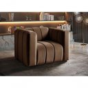 Ver imagem 2 de Poltrona Mona Veludo Encosto Alto Suporte 120kg Marrom Bella Decor