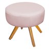 Kit 4 Puffs Sofia Base Giratória Madeira Corano Rosa Bebê - Sts Móveis - 3
