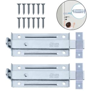 Ferrolho Trinco Tarjeta Fecho Chato para Porta Janela Portão 5,5cm Zincado | Silvana | Kit 02 Un