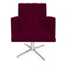 kit 03 Poltronas Fernanda Base Giratória de Metal Suede Bordô - STS Móveis - 2