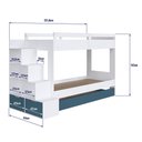Ver imagem 2 de Treliche Infantil com Escada, Nichos e Gavetas Bi005 Infanto Branco Azul Secreto Completa Móveis
