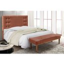 Ver imagem 3 de Cabeceira Cama Box Queen 160cm e Recamier Gênova Veludo Cobre S04 - D'Rossi