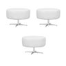 Kit 3 Puffs Sofia Base Giratória Metal Suede Branco - Sts Móveis - 1