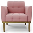 Ver imagem 6 de Poltrona Decorativa Base Madeira Castanho Ana Suede Rosê - Ibiza