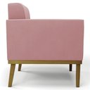 Ver mais imagens de Poltrona Decorativa Base Madeira Castanho Ana Suede Rosê - Ibiza