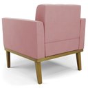 Ver imagem 7 de Poltrona Decorativa Base Madeira Castanho Ana Suede Rosê - Ibiza