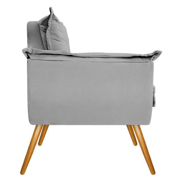Kit 3 Poltronas Opala Palito Mel Suede Cinza - Sts Móveis - 4