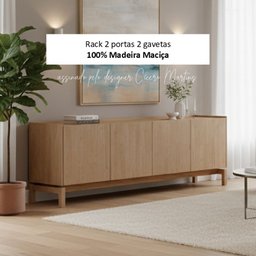 Rack para Tv 50 Polegadas 2 Portas 2 Gavetas 100% Madeira Maciça Barcelona - 7