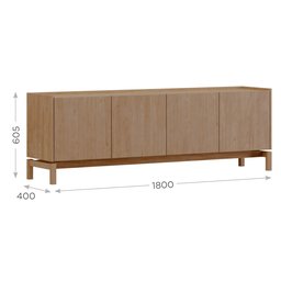 Rack para Tv 50 Polegadas 2 Portas 2 Gavetas 100% Madeira Maciça Barcelona - 3