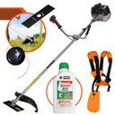 Ver imagem 1 de Roçadeira Aparador de Grama À Gasolina Anmax Cg430b 43cc 1,7hp 12.000rpm + Óleo Stihl 2t