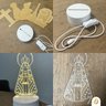 Abajures Acrilico Virgem Maria Led 3000k Cabo Usb com Liga/desliga - 3