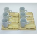 Ver imagem 2 de Kit Jogo 6 Xícaras Café/chá Cônica Alta 165ml C/ Pires Pinus - Porcelana Branca