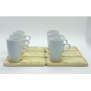 Ver imagem 1 de Kit Jogo 6 Xícaras Café/chá Cônica Alta 165ml C/ Pires Pinus - Porcelana Branca
