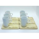 Ver imagem 3 de Kit Jogo 6 Xícaras Café/chá Cônica Alta 165ml C/ Pires Pinus - Porcelana Branca