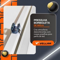 Kit 10 Presilhas de Fixação Borboleta para Perfil - 2