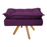 Puff Opala Base Giratória de Madeira Suede Roxo - Sts Móveis - 1