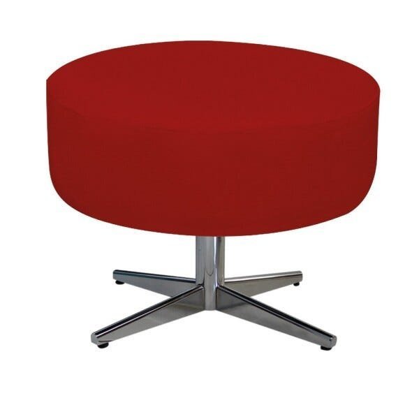 Kit Namoradeira, 02 Poltronas Beatriz e 02 Puff Sofia Base Giratória de Metal Suede Vermelho - STS - 4