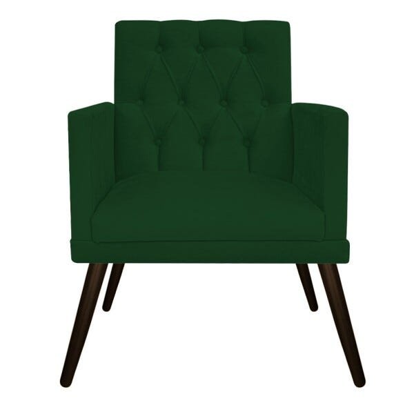 Poltrona Fernanda Pés Palito Tabaco Suede Verde - STS Móveis - 2