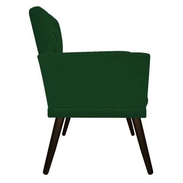 Poltrona Fernanda Pés Palito Tabaco Suede Verde - STS Móveis - 3